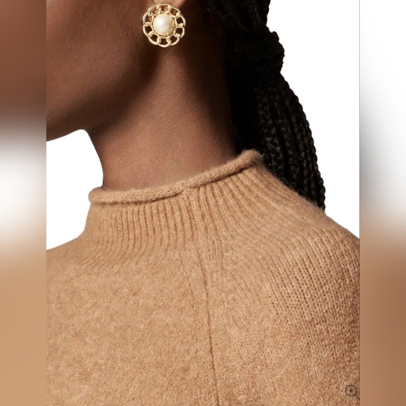 Rollneck Sweater in Super Soft Yarn Heather Camel size Small EUC - Picture 8 of 9